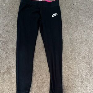 Nike Kids Leggings in Black with Pink Accents